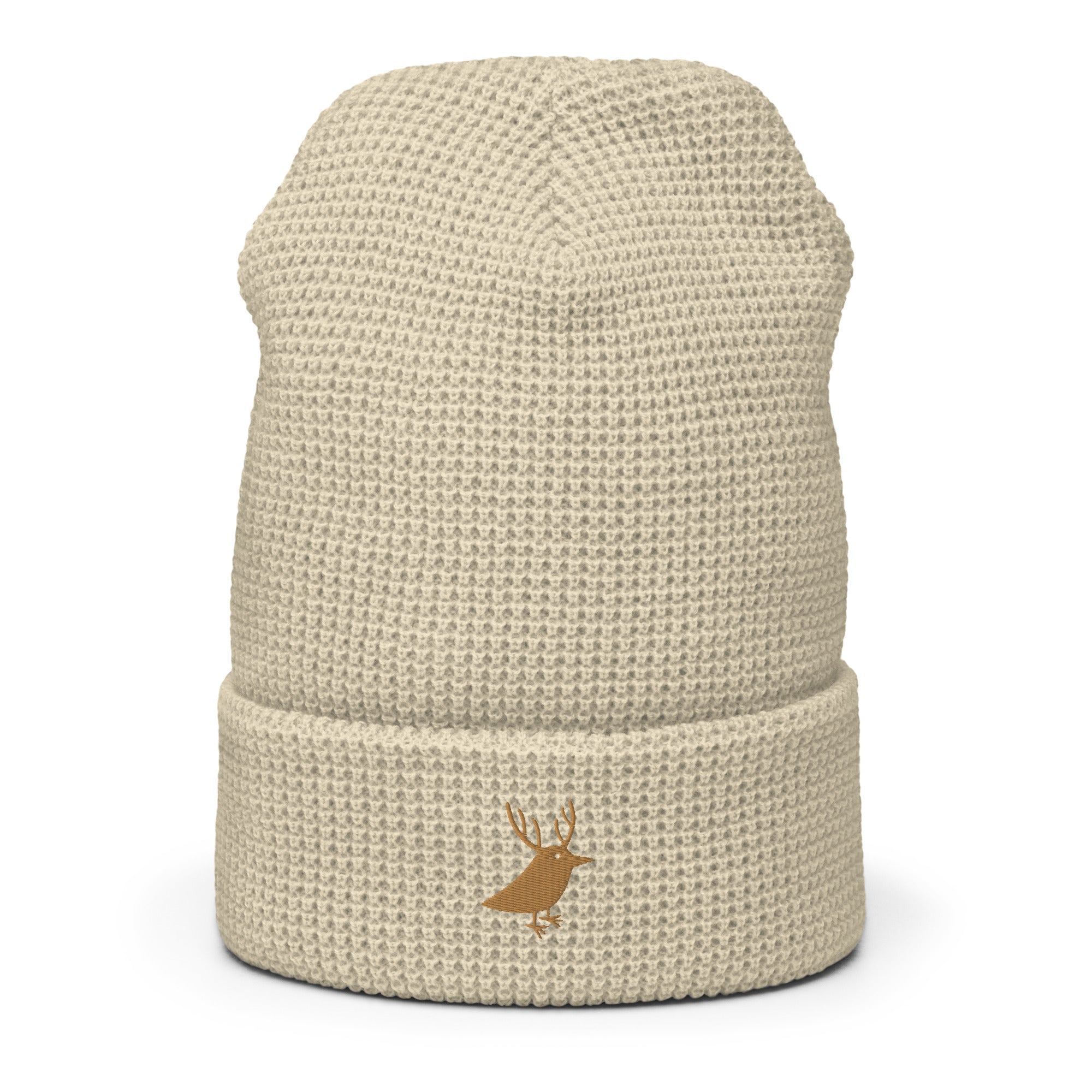 Women's waffle beanie for snowboarders, skiers and outdoor lovers birch