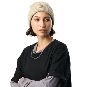 Women's waffle beanie for snowboarders, skiers and outdoor lovers birch