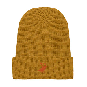 Men's waffle beanie for snowboarding and outdoor  mustard