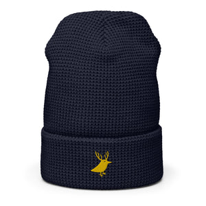 Women's waffle beanie for snowboarding and outdoor navy